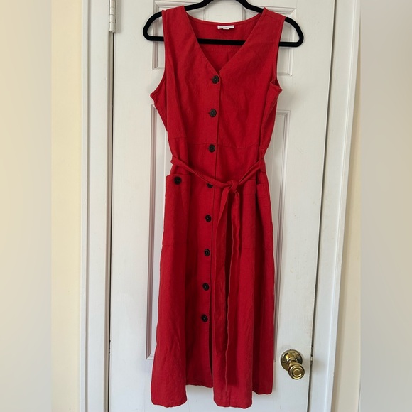 J Jill Linen Blend Button Down Dress - Picture 3 of 8